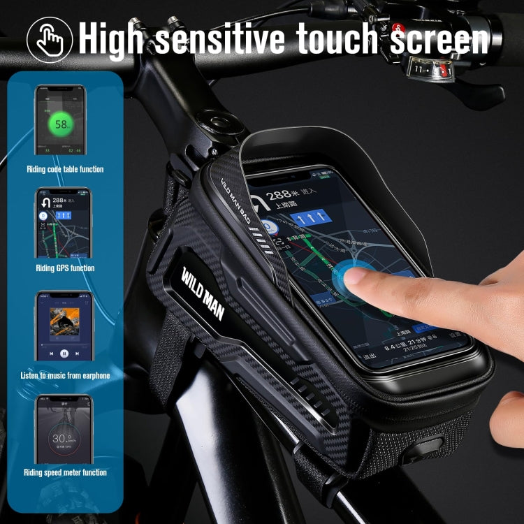 WILD MAN M20 Outdoor Cycling Bicycle Phone Touch Screen Waterproof Front Beam Bag, M20 (Yellow), M20 (Gray), M20 (Black), M20 (Green)