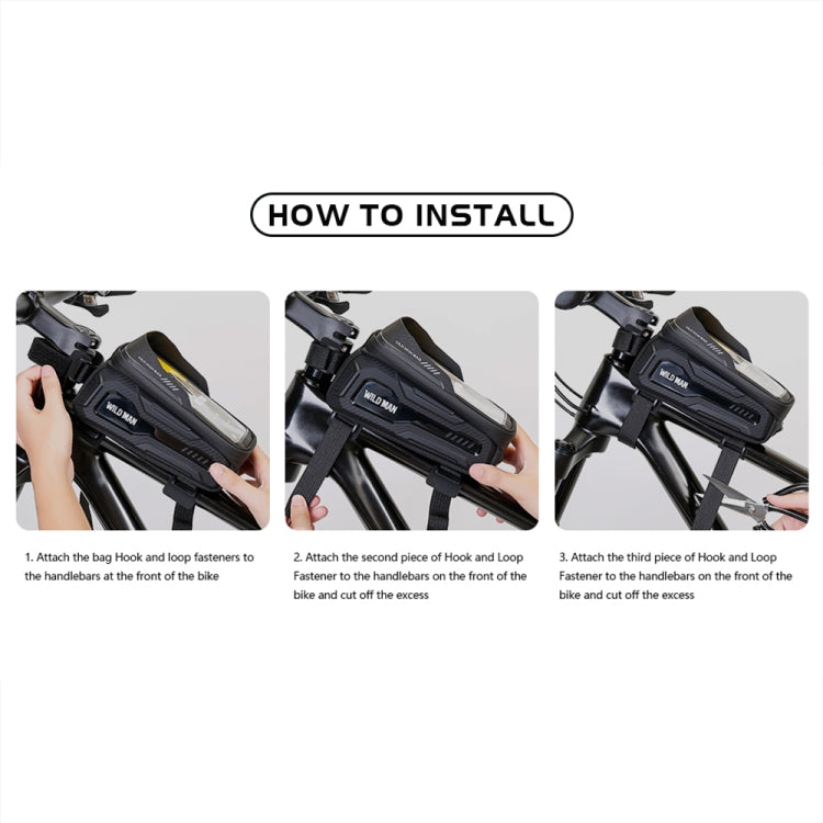 WILD MAN M20 Outdoor Cycling Bicycle Phone Touch Screen Waterproof Front Beam Bag, M20 (Yellow), M20 (Gray), M20 (Black), M20 (Green)