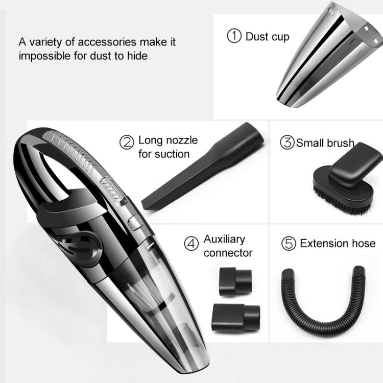 Wet And Dry Handheld High-Power Portable Car Vacuum Cleaner, R-6052C Vacuum Cleaner with USB Cable (Black), No-Wired Vacuum Cleaner, US Plug