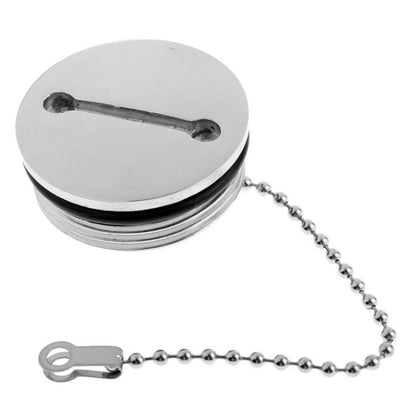 38mm Stainless Steel Boat Deck Fill Filler Replacement Cap + Chain Boat Replacement Accessories, Cap + Chain