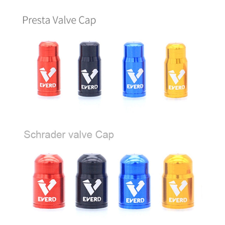 10 PCS EVERD ZH419 Mountain Road Bike Aluminum Alloy Air Mouth Cap Car Tire Dust Door Cover, Colour: Presta (Black), Presta (Black), Presta (Red), Presta (Blue), Presta (Gold), Schrader (Black), Schrader (Red), Schrader (Blue), Schrader (Gold)
