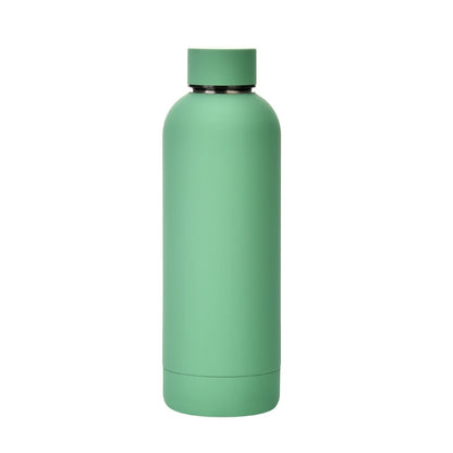 Stainless Steel Outdoor Matte Water Bottle Portable Sports Water Cup Rubber Paint Insulation Cup, Moss Green, Light Pink, Smoky Pink, Cinnabar Orange, Green White, Khaki, Ink Black, Lake Blue, Gray Green, Lilac Purple, Indigo, Gray