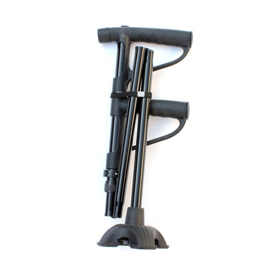 Béquilles pliables multifonctions à double poignée pour personnes âgées, en alliage d'aluminium, avec assistance électrique, à quatre pieds et éclairage intégré, 86-98 cm