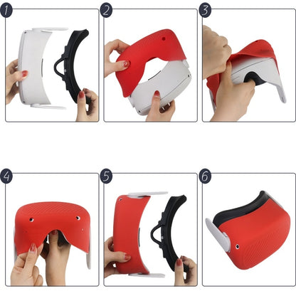 VR Glasses Silicone Waterproof Dust-Proof And Fall-Proof Protective Shell For Meta Quest, Black, White, Red, Luminous Green