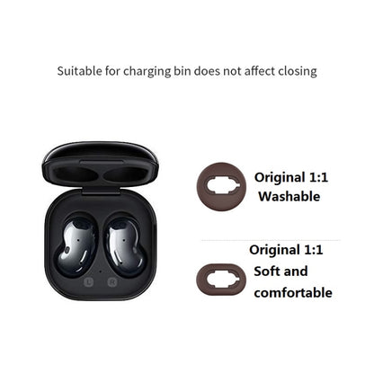 2 Sets Bluetooth Earphone Silicone Earplug Caps For Samsung Galaxy Buds Live, Black-2 Pairs, Red-2 Pairs, Brown-2 Pairs, White-2 Pairs