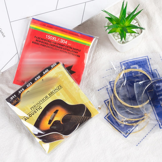 Juego de cuerdas de latón para guitarra folk, cuerdas para guitarra acústica 1-6, embalaje rojo 012, embalaje amarillo 011