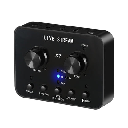 X7 Sound Card Voice Changer Mobile Phone And Computer Compatible With External Electronic Voice Call Microphone Live Sound Card