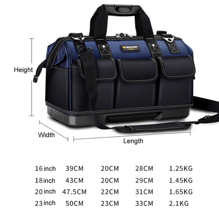 WINHUNT Multi-Function Hardware Repair Tool Canvas Bag, Plastic Bottom 20 inch