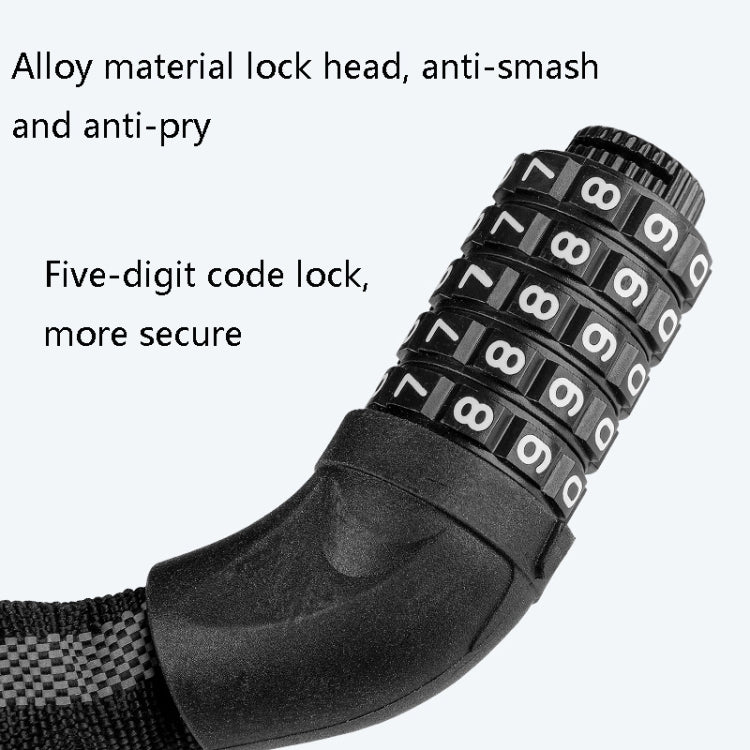 WEST BIKING YP0705065 Bicycle Reflective Anti-Theft Lock Mountain Bike Anti-Peeling Reflective Strip Lock, WEST BIKING YP0705065