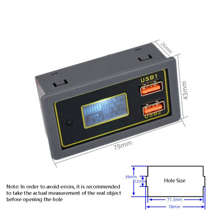 Auto-Gleichspannungsanzeige 12/24V Blei-Säure-Batterie auf 5V USB-Schnellladeanzeige, Auto-Gleichspannungsanzeige