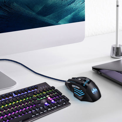 GAMING BLOODBAT GM02 7 Keys USB Wired Optoelectronics Game Mouse Digital Respiratory Lights Mouse