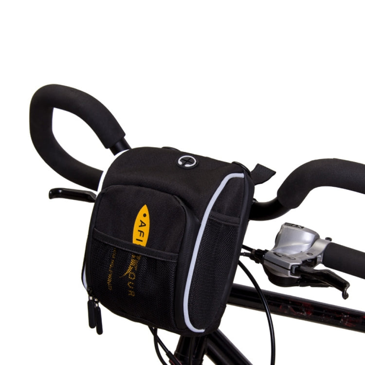 AFISHTOUR FB2042 Outdoor Sports Bicycle Front Package Waterproof Bike Head Bag, White, Yellow