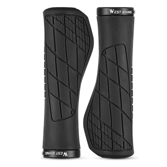 زوج واحد من مقابض الدراجات الهوائية WEST BIKING YP0804060، مقابض مطاطية مانعة للانزلاق للدراجات الجبلية، YP0804060