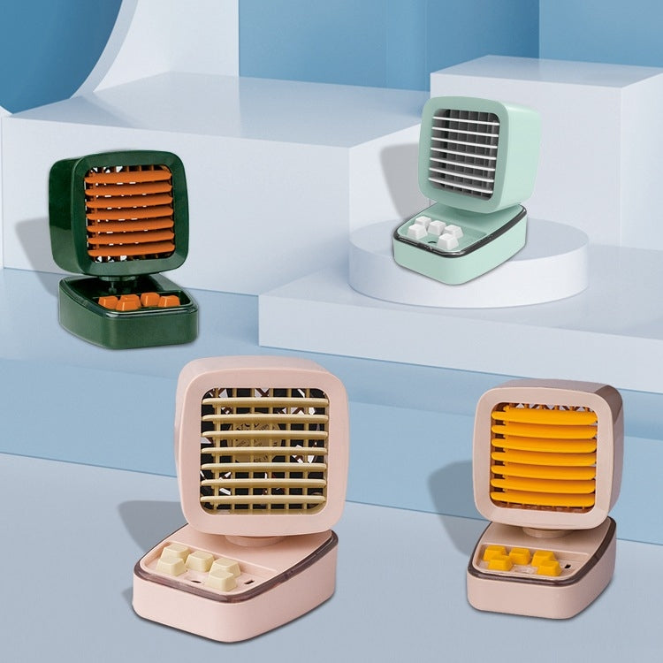 Mini ventilateur de climatisation de réfrigération humidifiant A5 USB de bureau à domicile avec refroidissement par eau, vert vintage, vert menthe, ivoire chameau, rose fille