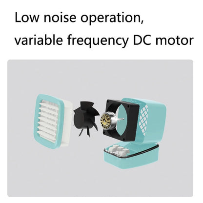 Mini ventilateur de climatisation de réfrigération humidifiant A5 USB de bureau à domicile avec refroidissement par eau, vert vintage, vert menthe, ivoire chameau, rose fille