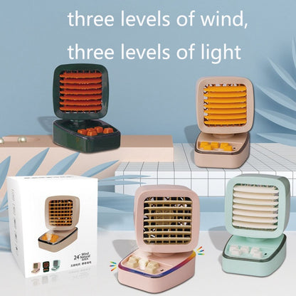 Mini ventilateur de climatisation de réfrigération humidifiant A5 USB de bureau à domicile avec refroidissement par eau, vert vintage, vert menthe, ivoire chameau, rose fille