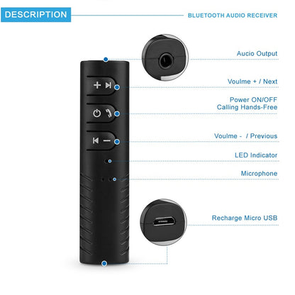 3.5mm Lavalier Bluetooth Audio Receiver with Metal Adapter, H-139 Green, H-139 Black, H-139 Blue, H-139 Red, H-139 White