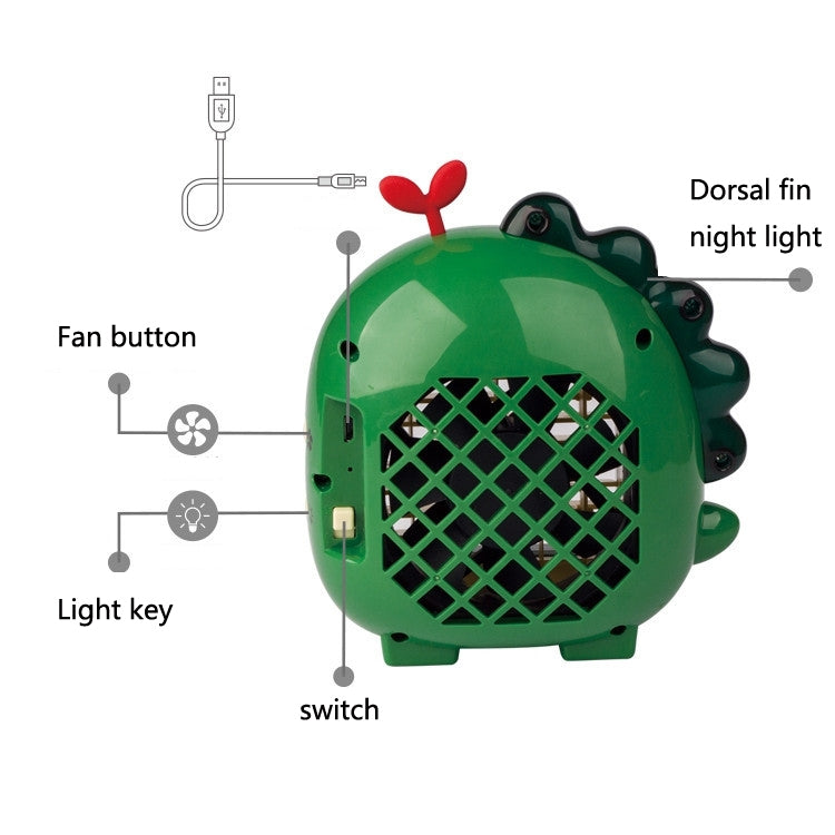 Ventilateur de bureau Dinosaure A9, mini ventilateur USB grande puissance, Vert, Jaune, Rose