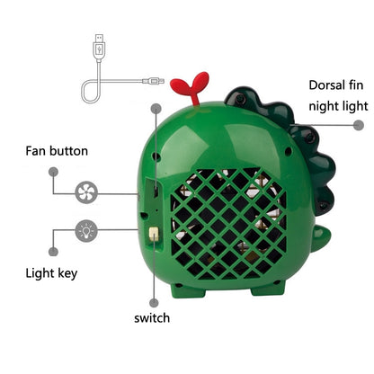 Ventilateur de bureau Dinosaure A9, mini ventilateur USB grande puissance, Vert, Jaune, Rose