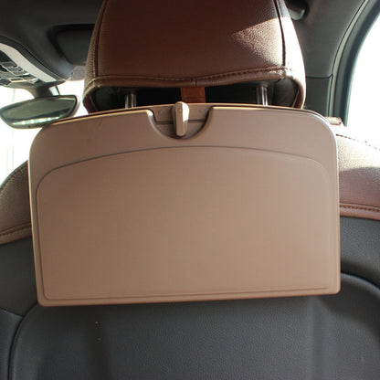 Car Seat Back Sundries And Beverage Storage Tray, Brown, Black