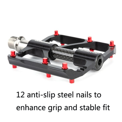 1 paire de pédales de vélo PROMEND avec axe en titane et tube en carbone, pour VTT ou vélo de route, 3 roulements scellés, PD-M86C-TI
