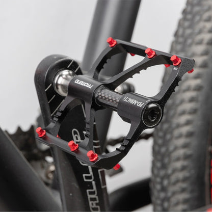 1 paire de pédales de vélo PROMEND avec axe en titane et tube en carbone, pour VTT ou vélo de route, 3 roulements scellés, PD-M86C-TI