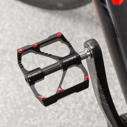 1 paire de pédales de vélo PROMEND avec axe en titane et tube en carbone, pour VTT ou vélo de route, 3 roulements scellés, PD-M86C-TI