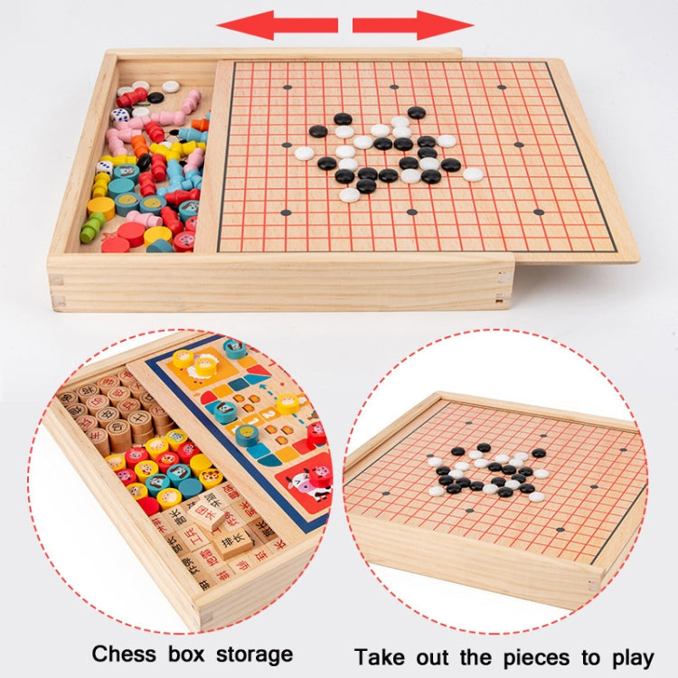 Jouet en Bois Multifonctionnel pour Enfants, Jeu de Société Interactif Parent-Enfant, Spécification de l'Ensemble : 2 en 1 Hocker + Échecs Volants, 2 en 1 Hockey + Cinq Douleurs, Échecs 4 en 1, Échecs 6 en 1, Échecs 8 en 1
