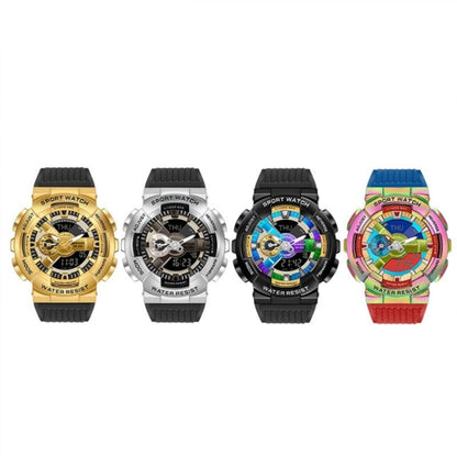 SANDA 9004 Men Symphony Dual Display Synchronous Outdoor Luminous Electronic Multifunction Watch, Black, Black Silver, Black Gold, Illusion, Black Blue, Transparent Gold, Transparent Silver