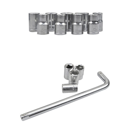 CY-0117 Jeu d'outils combinés à douilles, kit de réparation d'urgence à cliquet pour tricycle et automobile, ensemble multifonctionnel, 10 pièces/kit