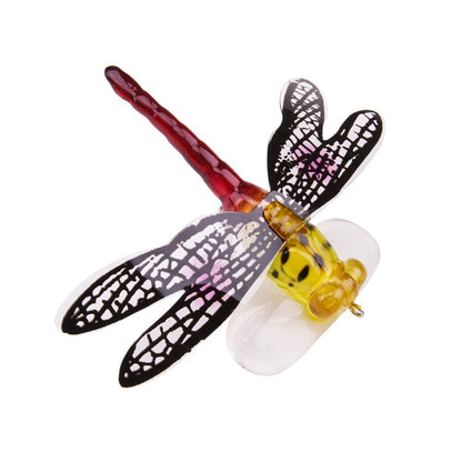 QT01 7cm / 6g Appât de pêche à la mouche longue hameçon Bionic Libellule, A (Jaune), B (Violet), C (Noir), D (Orange), E (Rouge), F (Bleu)