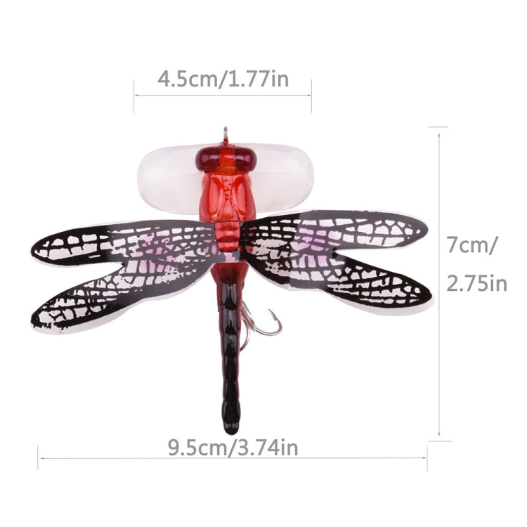 QT01 7cm / 6g Appât de pêche à la mouche longue hameçon Bionic Libellule, A (Jaune), B (Violet), C (Noir), D (Orange), E (Rouge), F (Bleu)