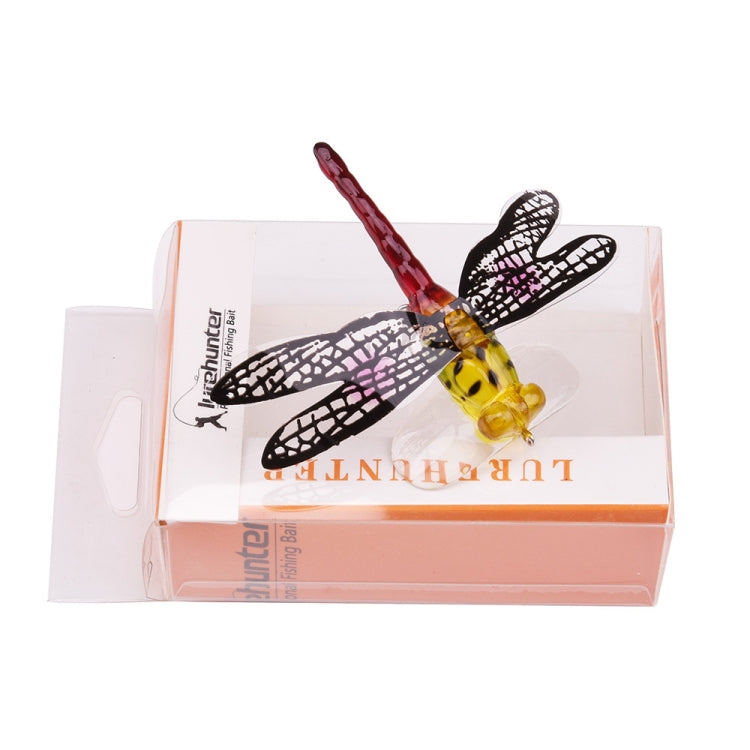 QT01 7cm / 6g Appât de pêche à la mouche longue hameçon Bionic Libellule, A (Jaune), B (Violet), C (Noir), D (Orange), E (Rouge), F (Bleu)