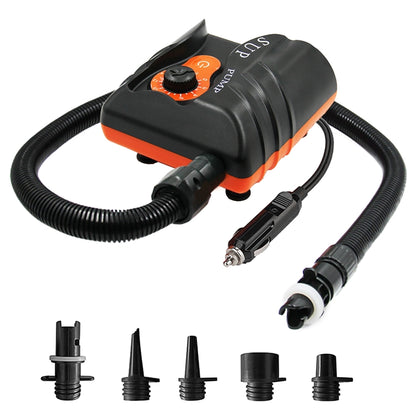 HT-785 Pompe de gonflage de voiture haute pression 16PSI pour planche de paddle, Pompe à air électrique 12V avec 6 connecteurs, HT-785