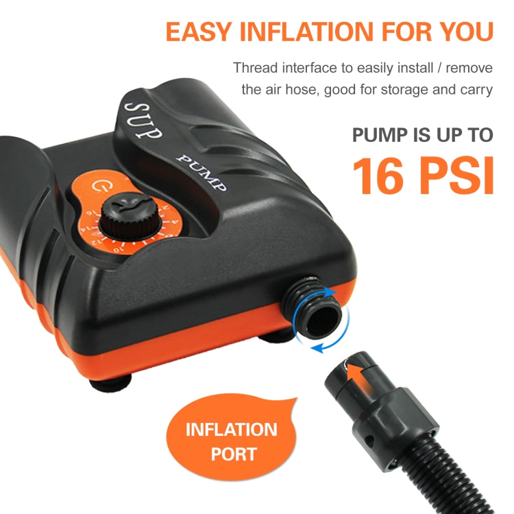 HT-785 Pompe de gonflage de voiture haute pression 16PSI pour planche de paddle, Pompe à air électrique 12V avec 6 connecteurs, HT-785