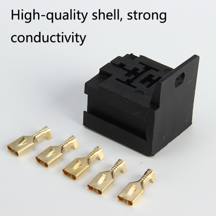 20 Sets D2K5PS 5-pin Automotive Plastic Handle Relay Socket with Terminal, D2K5PS