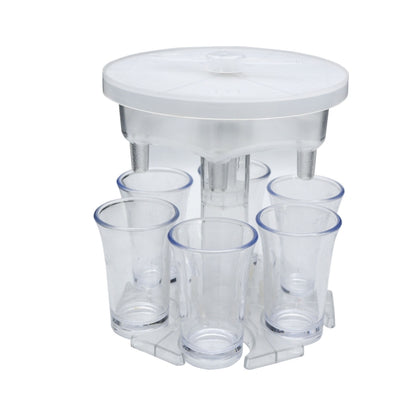 6 Cups Wine Dispenser Automatic Diversion Wine Pourer With Game Turntable, Style:, Round Blue with Transparent Cup, Round Blue with Color Cup, Round Gray with Transparent Cup, Round Gray with Color Cup, Round Brown with Transparent Cup                 ...