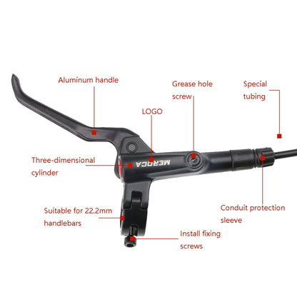Meroca M800 Bicycle Brake Mountain Bike Universal Bilateral Brake Oil Pressure Disc Brake, Style:, 1 Pair Oil Brakes, 1 Pair Oil Brakes + 1 Pair Disc Brakes, Right Front 800mm, Left Back 1400mm, Right Front 800mm + Disc Brake                           ...