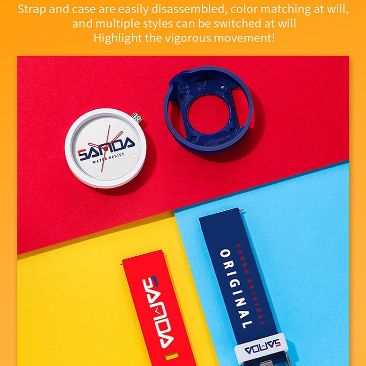 SANDA 3200 Silikonarmband Quarz-Sportuhr für Herren und Damen