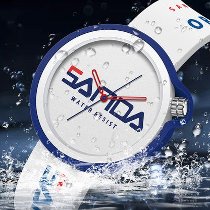 SANDA 3200 Silikonarmband Quarz-Sportuhr für Herren und Damen