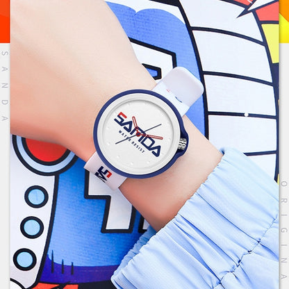 SANDA 3200 Silikonarmband Quarz-Sportuhr für Herren und Damen