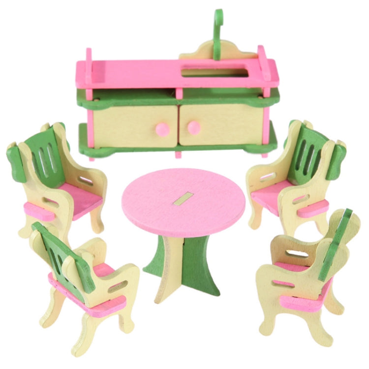 Simulation Miniature Wooden Furniture Kids Toys Doll House Set