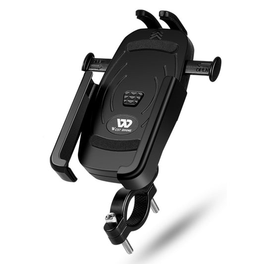 WEST BIKING Support de téléphone portable en aluminium rotatif à 360° pour vélo électrique, scooter, moto, Style : Fixation sur guidon