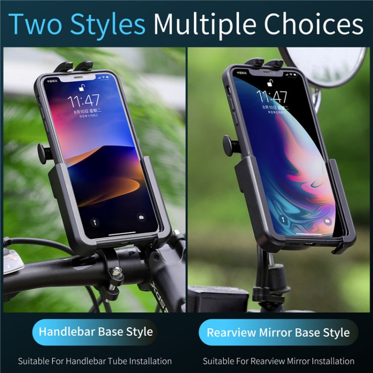 WEST BIKING  Bike Mobile Phone Holder Aluminum 360 Rotatable Electric Bike Scooter Motorcycle Phone Stand,Style:, Handlebar Style