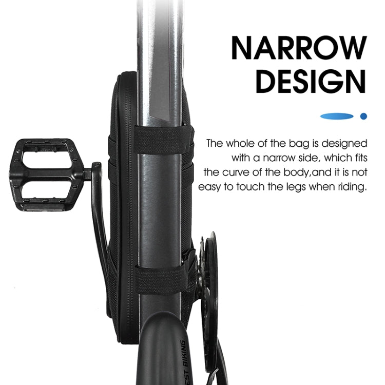 WEST BIKING Bicycle Triangle Reflective Bag Large Capacity Cycling Bag Horizontal Beam Bag Anti-Splashing Road Car Bag, WEST BIKING 1.3L Front Beam Bag