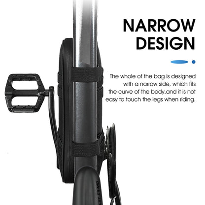 WEST BIKING Bicycle Triangle Reflective Bag Large Capacity Cycling Bag Horizontal Beam Bag Anti-Splashing Road Car Bag, WEST BIKING 1.3L Front Beam Bag