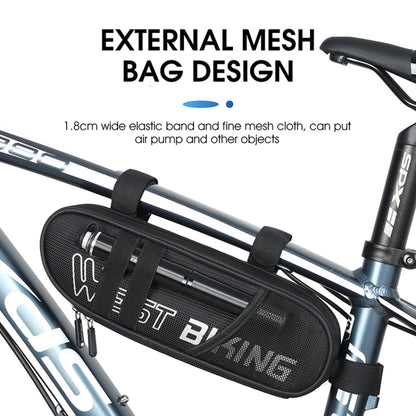 WEST BIKING Bicycle Triangle Reflective Bag Large Capacity Cycling Bag Horizontal Beam Bag Anti-Splashing Road Car Bag, WEST BIKING 1.3L Front Beam Bag