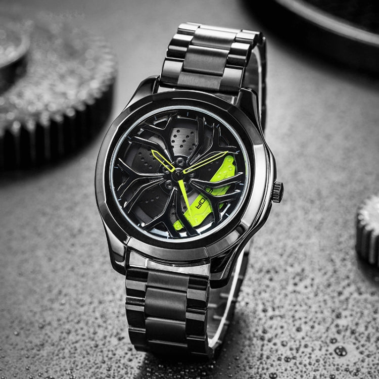 Montre à quartz pour hommes SANDA P1065 avec bracelet en acier série Wheel, pour hommes bleu rouge, pour hommes noir rouge, pour hommes argent rouge, pour hommes bleu vert, pour hommes noir vert, pour hommes argent vert