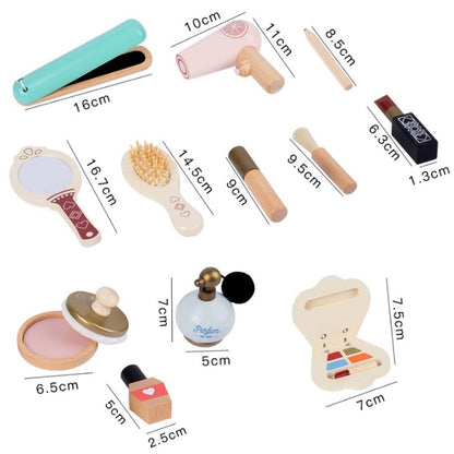 Children Make-Up Wooden Toys Pretend Play Cosmetic Set, Cosmetic Set