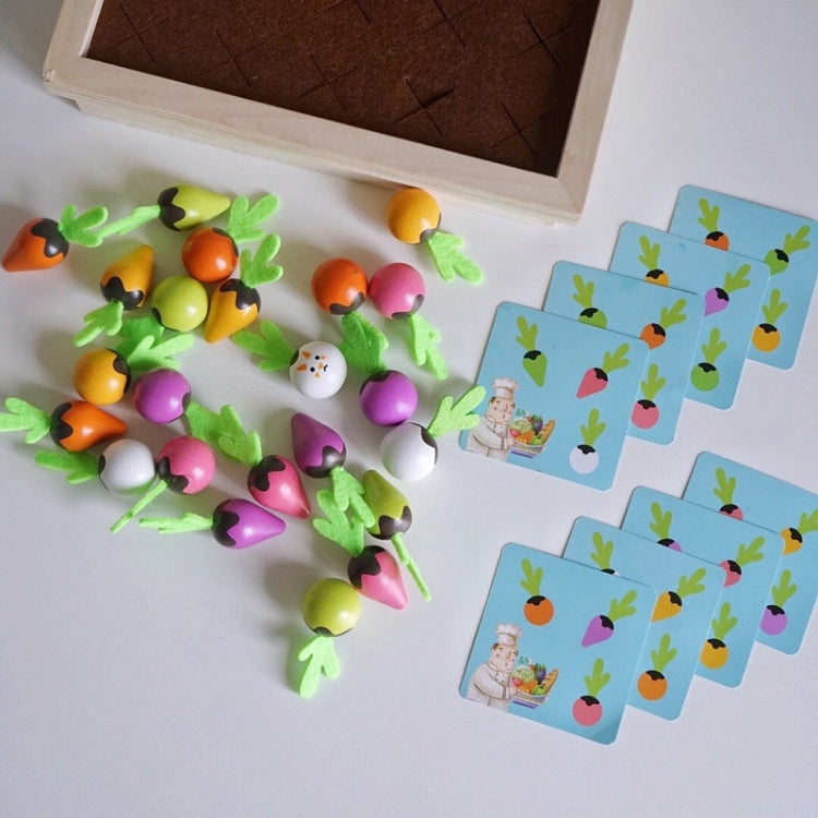 Farm Pulling Carrot Memory Chess Board Game Children Wooden Enlightenment Early Educational Toys, Pulling Carrot Memory Chess